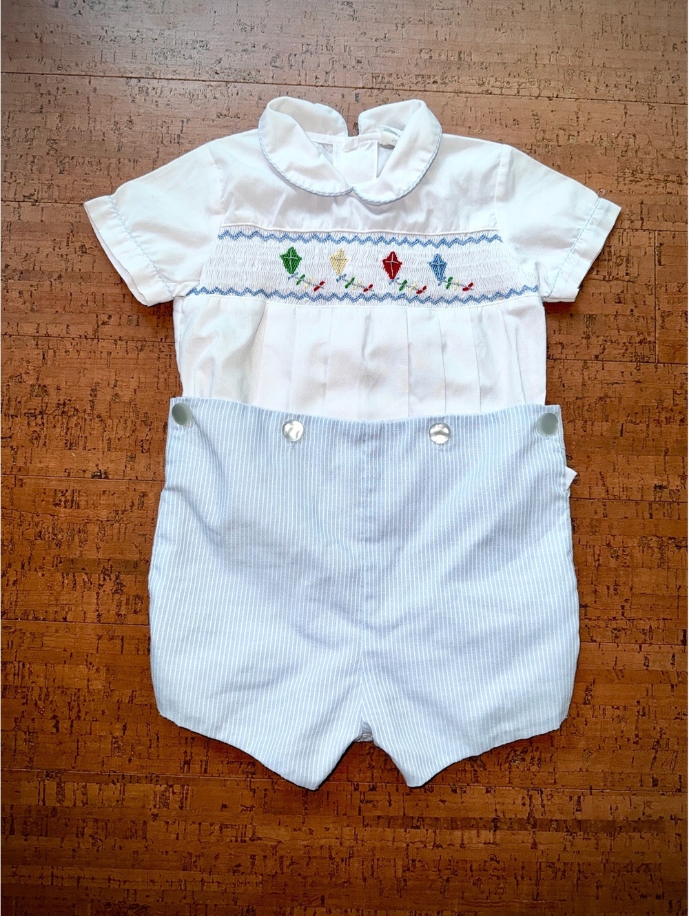 Vintage Rosey Togs Smocked Kite Romper 24M | 1980s/90s Baby Boy